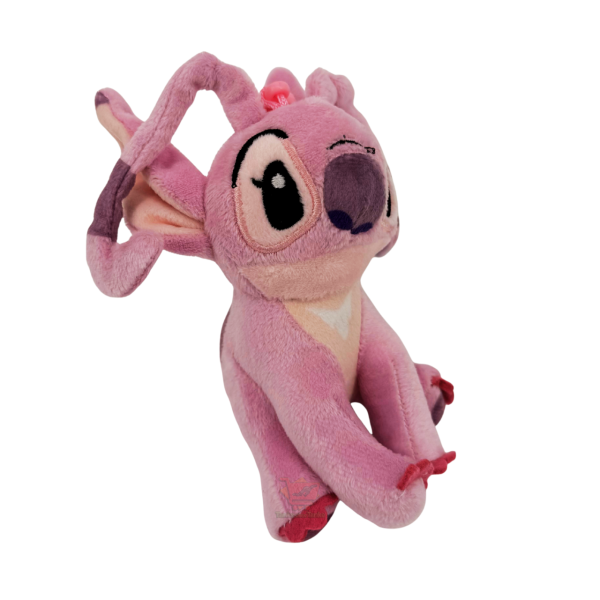 Pink-lila Plüschanhänger „Angel“ im Stitch-Design mit Schlaufe zum Befestigen, ca. 12 cm